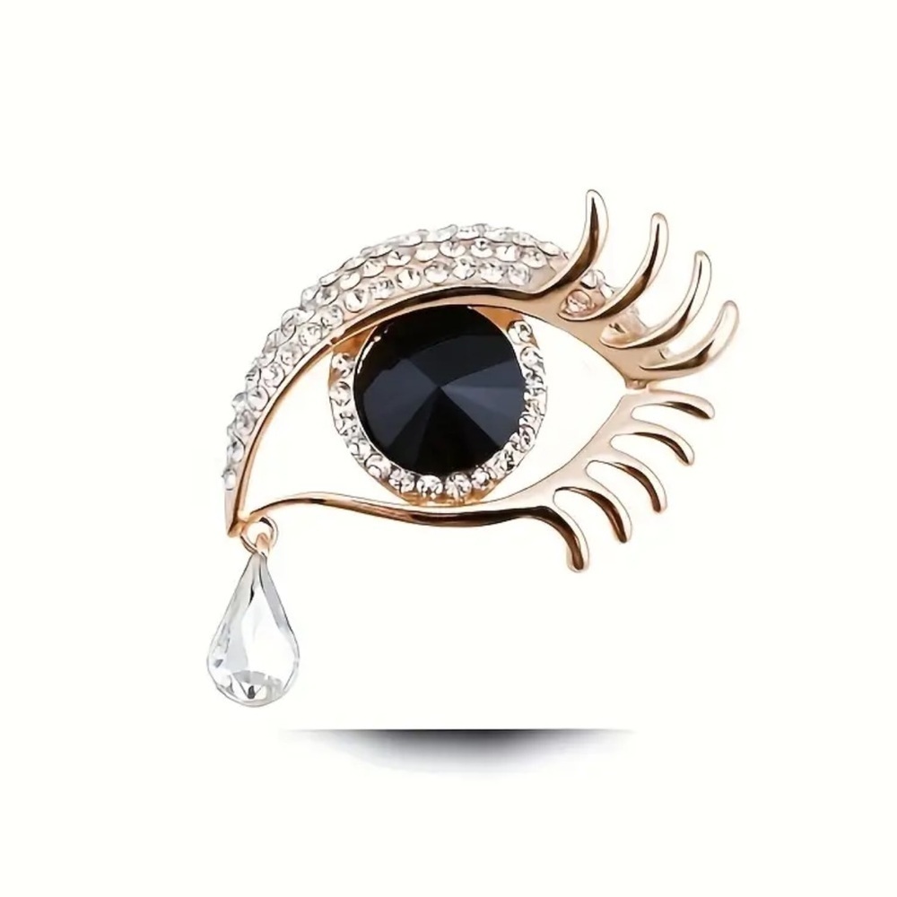 Rhinestone Evil Eye Brooch – Alloy Eye Pin, Festive Gift Accessory 🧿 (A2-76)